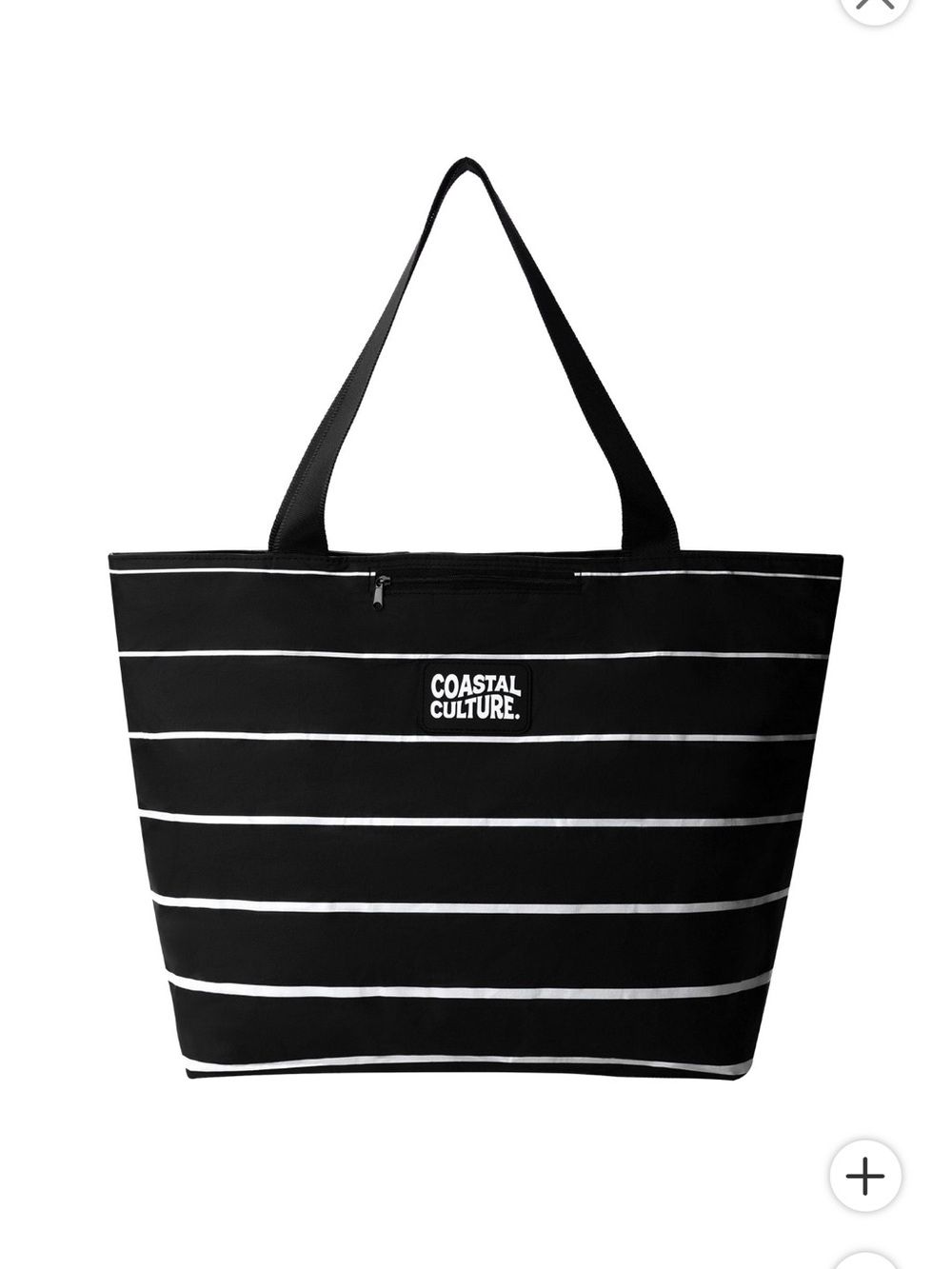 Coastal Culture Everyday Tote black stripe. New